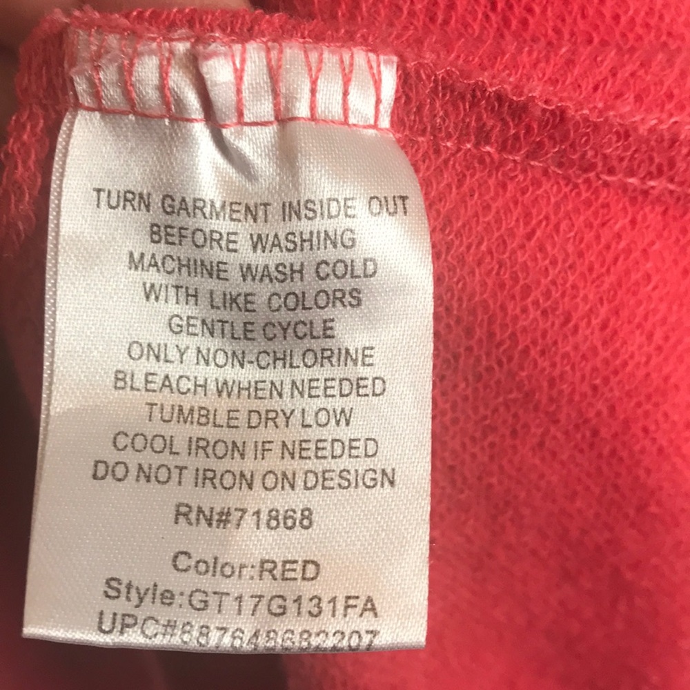Disney Mickey Mouse Are You For Real Red and White long sleeve women’s shirt Med - Picture 4 of 5
